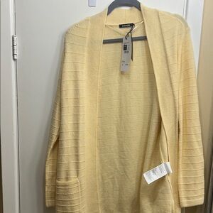 Olsen Soft Cream Open-Front Knit Cardigan